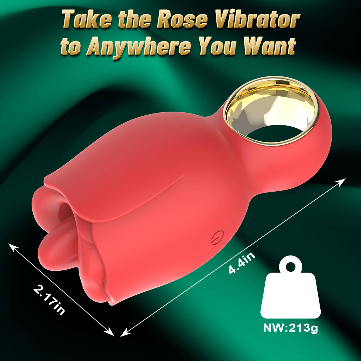 NSBAN Rose Bud Vibrator with Rotating Tongue