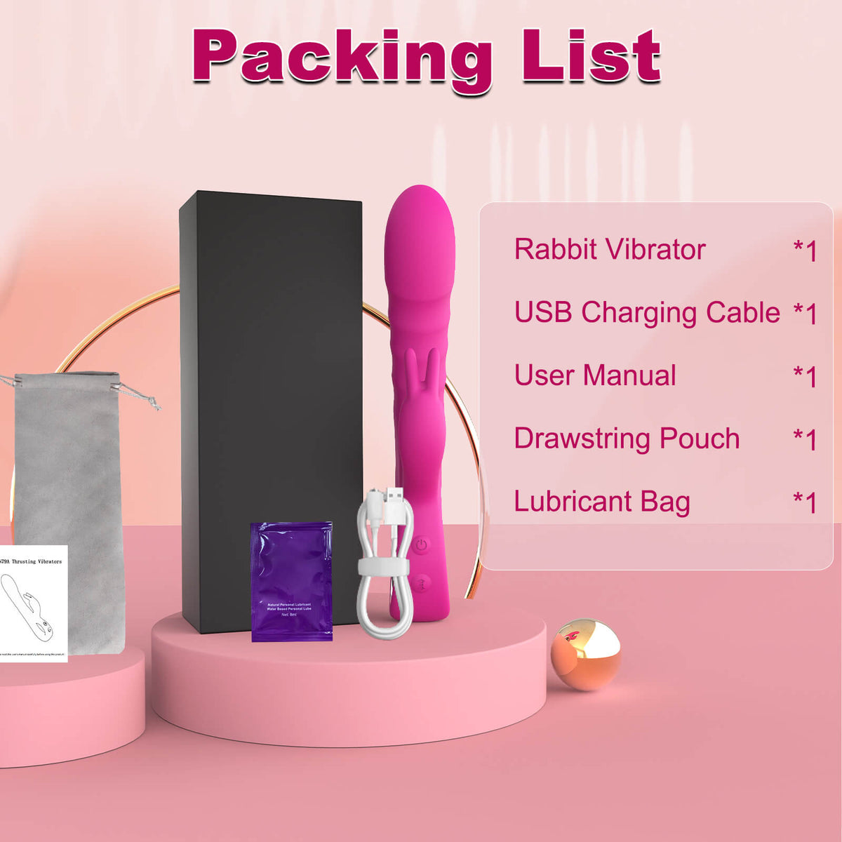 NSBAN 3-in-1 G-Spot Rabbit Vibrator with Thrusting Design