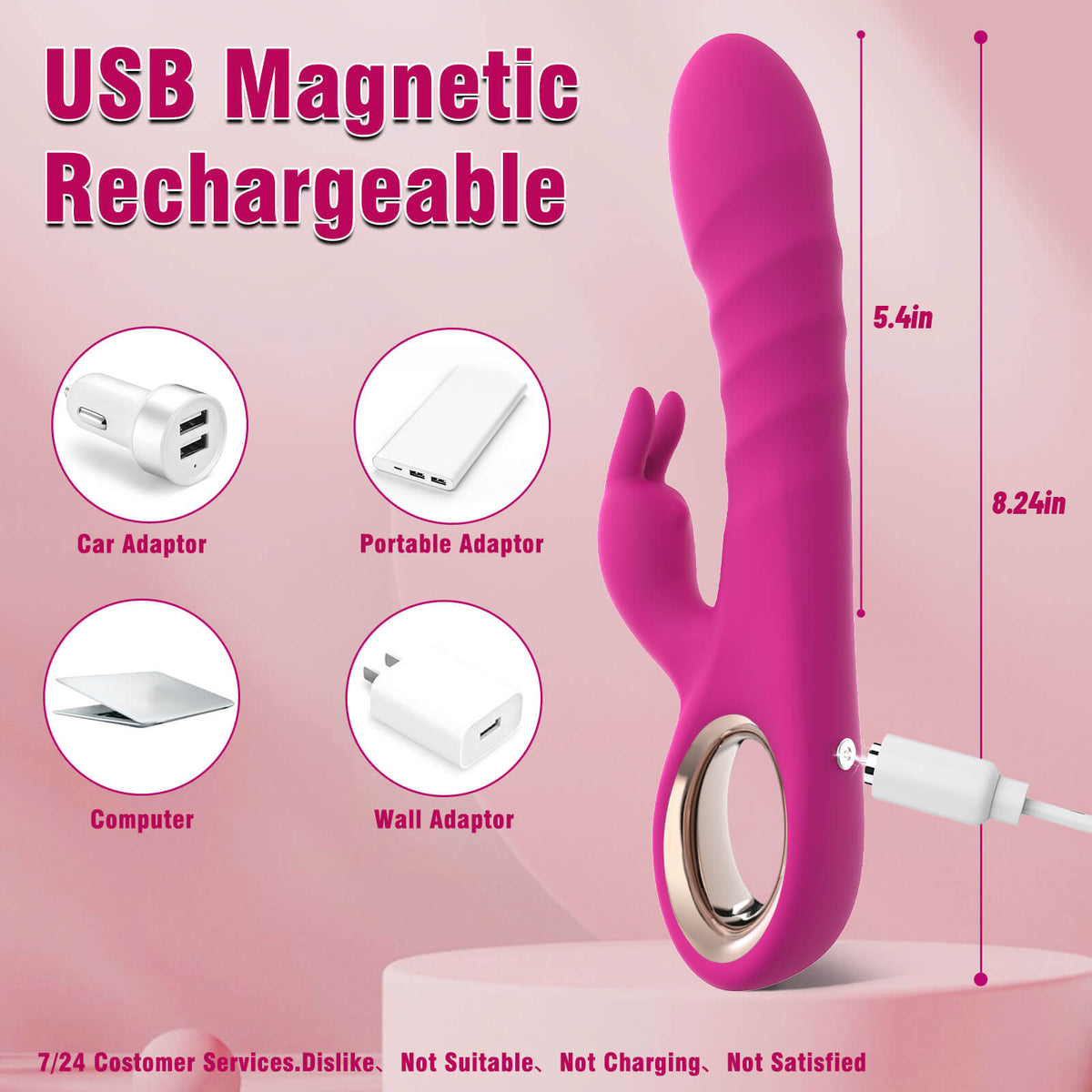 NSBAN 3-in-1 G-Spot Rabbit Vibrator with Thrusting Design