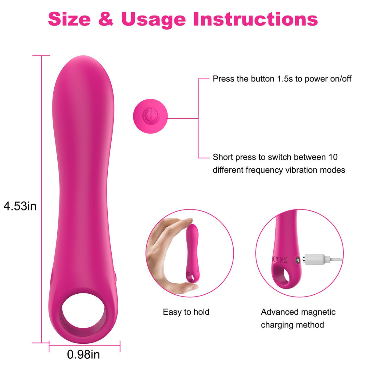 NSBAN Mini Rechargeable Bullet Vibrator, Compact & Waterproof